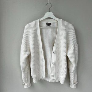 J. Crew Point Sur ribbed cardigan Ivory sweater size S